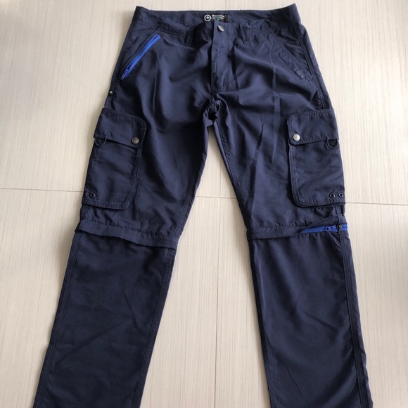 bright blue cargo pants